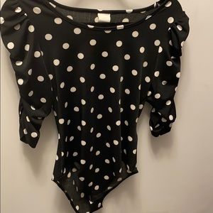 Polka dot, bodysuit.